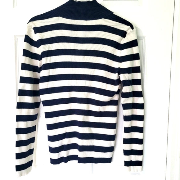Nautica Women's 1/4 Zip Striped Sweater Top Size L - Picture 2 of 12